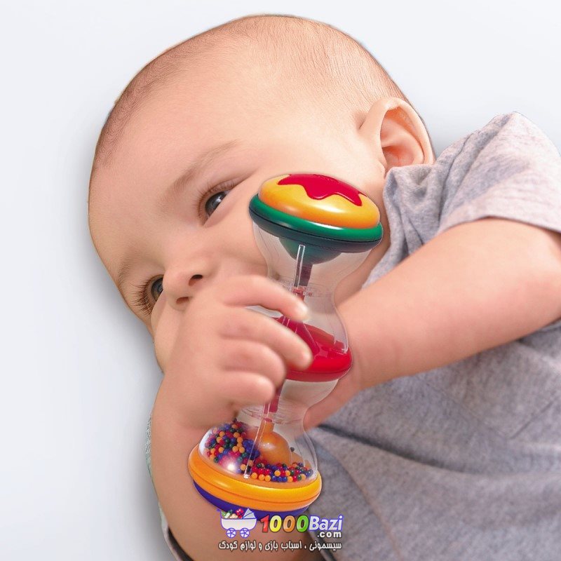 اسباب بازی نوزاد کودک جغجغه دانه رنگی تولو Tolo