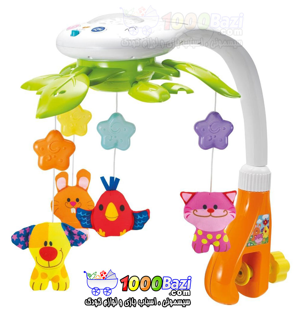 اسباب بازی آویز تخت موزیکال چراغ دار نوزاد و کودک Winfun