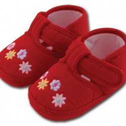 کفش کودک گلدار قرمز 5 تا 8 ماه Baby Jem ترکیه