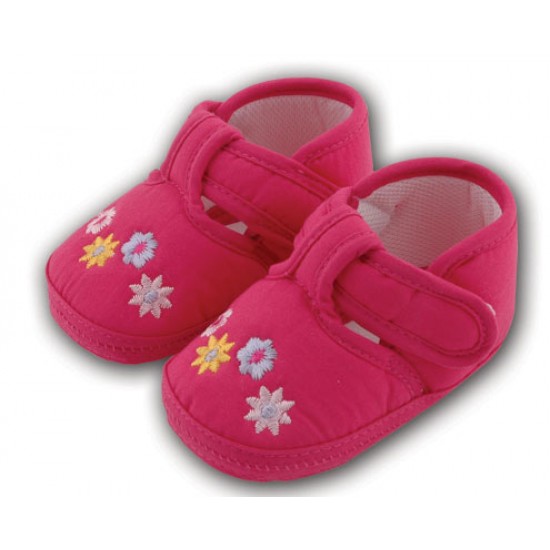 کفش کودک گلدار صورتی 9 تا 12 ماه Baby Jem ترکیه