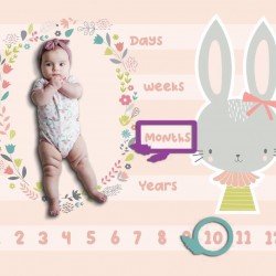 پارچه ماهگرد نوزاد طرح خرگوش الپی کیدز LPKids