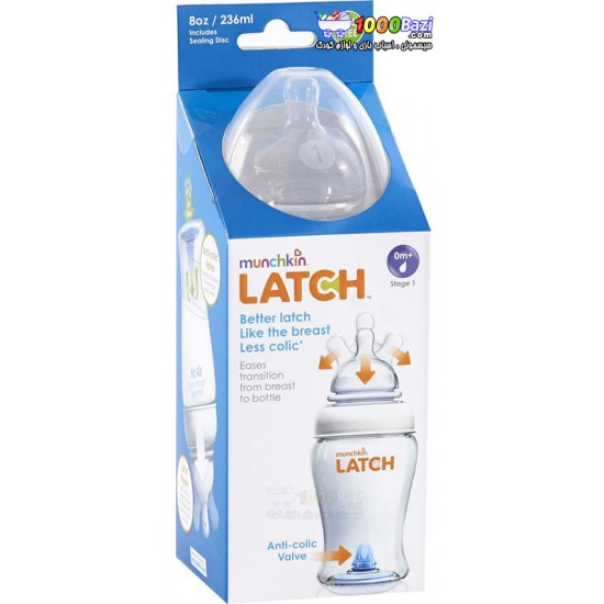شیشه شیر ضد کولیک 240 میل نوزاد Munchkin Latch