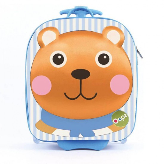 چمدان چرخ دار کودک مدل ترولی طرح خرس اوپس Oops