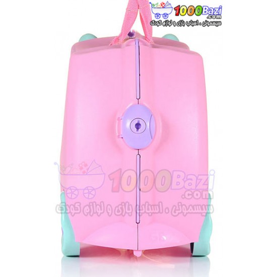 چمدان و اسباب بازی چرخدار دخترانه طرح صورتی کمرنگ Trunki